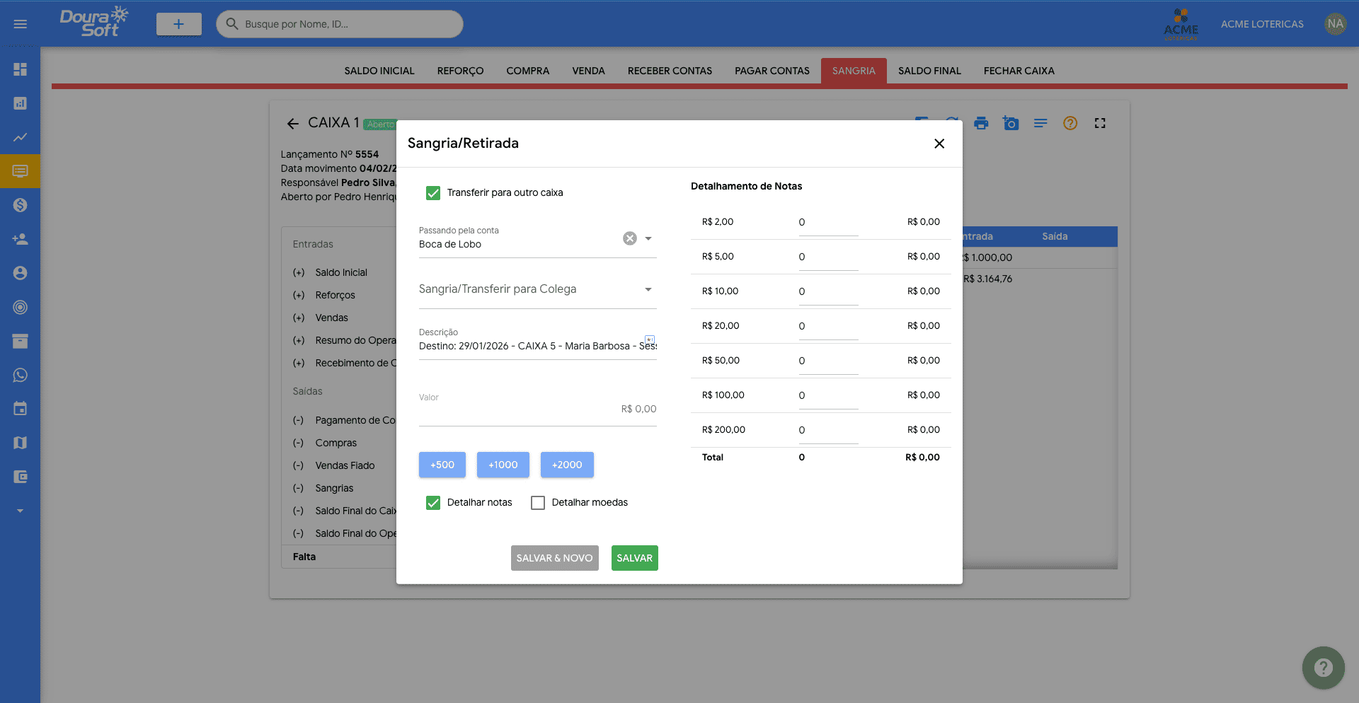 Cadastro de bolões e cotas para lotérica - DouraSoft